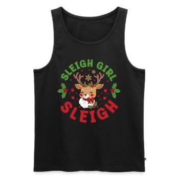 Sleigh Girl Sleigh Funny Ugly Christmas für Frauen - Männer Premium Bio Tank Top - Schwarz - Vorne - AI Model Male 178 light (178cm)