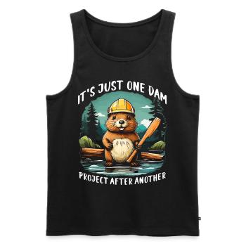 It's Just One Dam Project After Another - Men's Premium Organic Tank Top - black - Front - AI Model Male 178 light (178cm)