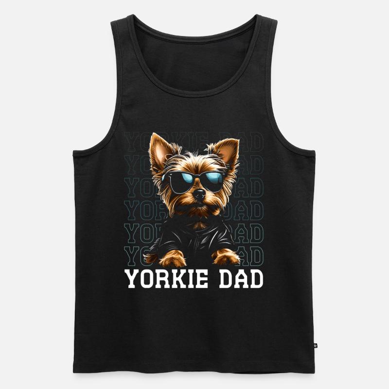 Yorkie Dad - Männer Premium Bio Tank Top - Schwarz
