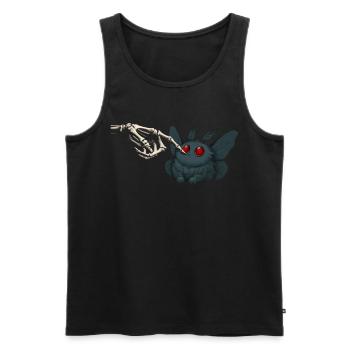 Kawaii Mothman squelette main cryptide - Débardeur bio Premium Homme - noir - Devant - AI Model Male 178 light (178cm)