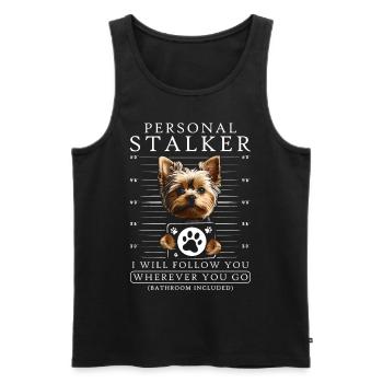 Stalker personnel Yorkie - Débardeur bio Premium Homme - noir - Devant - Michal (187cm)