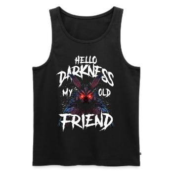 Hello Darkness My Old Friend - Men's Premium Organic Tank Top - black - Front - AI Model Male 178 light (178cm)