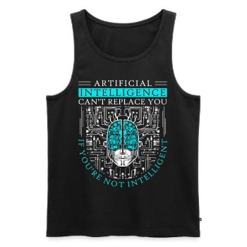 Artificial Intelligence Algorithm Brain - Männer Premium Bio Tank Top - Schwarz - Vorne - AI Model Male 178 light (178cm)