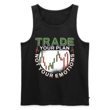 Trade Your Plan Not Your Emotions - Men's Premium Organic Tank Top - black - Front - Michal (187cm)