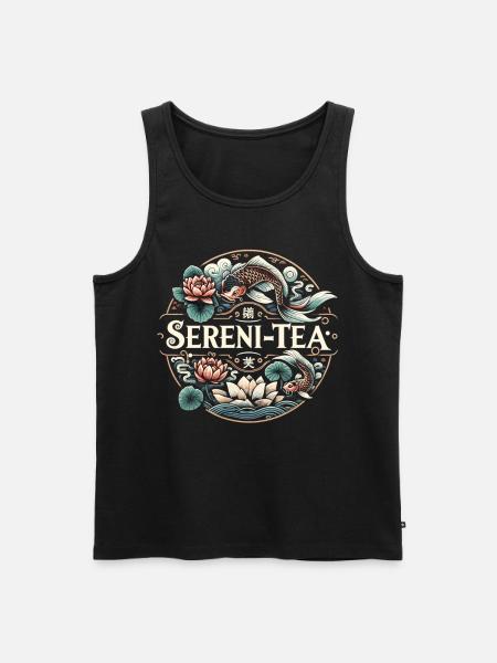 Lotusblüten und Teegenuss - Männer Premium Bio Tank Top - Schwarz