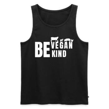 Be Vegan Be Kind Animal Love Veganism - Männer Premium Bio Tank Top - Schwarz - Vorne - AI Model Male 178 light (178cm)