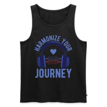 Harmonize Your Journey Headset Music Musician Love - Männer Premium Bio Tank Top - Schwarz - Vorne - Michal (187cm)