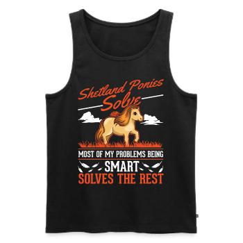 Shetland Pony Gift Shetty - Men's Premium Organic Tank Top - black - Front - Michal (187cm)