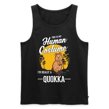 Quokka Halloween Kangourou à queue courte - Débardeur bio Premium Homme - noir - Devant - Michal (187cm)