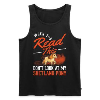 Shetland Pony Gift Shetty - Men's Premium Organic Tank Top - black - Front - Michal (187cm)