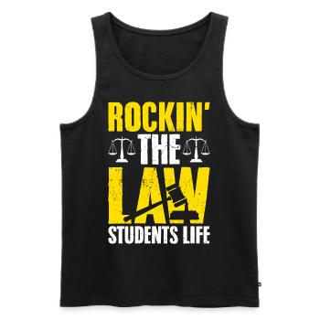 Law studies Future lawyer - Men's Premium Organic Tank Top - black - Front - AI Model Male 178 light (178cm)