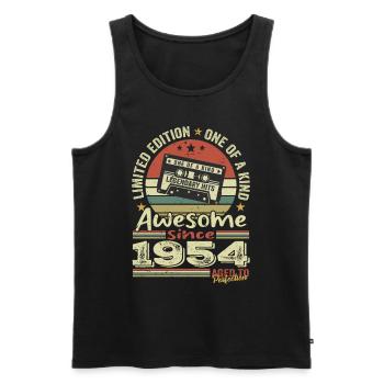 Jahrgang 1954 Original Retro Jubiläumsgeschenk - Männer Premium Bio Tank Top - Schwarz - Vorne - Michal (187cm)