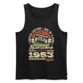 Jahrgang 1953 Original Retro Jubiläumsgeschenk - Männer Premium Bio Tank Top - Schwarz - Vorne - Michal (187cm)