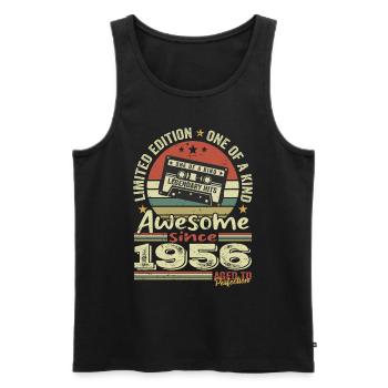 Jahrgang 1956 Original Retro Jubiläumsgeschenk - Männer Premium Bio Tank Top - Schwarz - Vorne - Michal (187cm)