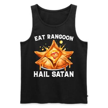Funny Crab Rangoon Chinese Food - Men's Premium Organic Tank Top - black - Front - AI Model Male 178 light (178cm)