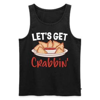 Funny Crab Rangoon Chinese Food - Men's Premium Organic Tank Top - black - Front - AI Model Male 178 light (178cm)