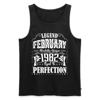 February 1982. February 1982 Birthday Gift. - Men's Premium Organic Tank Top - black - Front - Michal (187cm)
