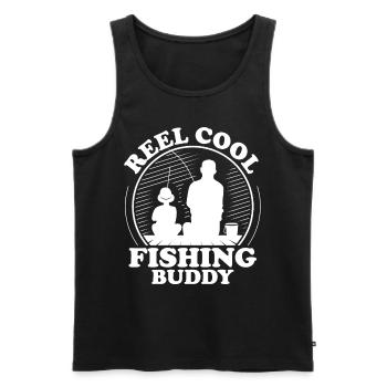 Reel Cool Fishing Buddy Funny Dad Fishing Lover - Männer Premium Bio Tank Top - Schwarz - Vorne - Michal (187cm)