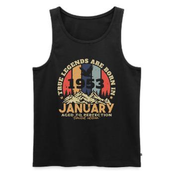 Geburtstagsgeschenk, geboren im Januar 1953 - Männer Premium Bio Tank Top - Schwarz - Vorne - Michal (187cm)