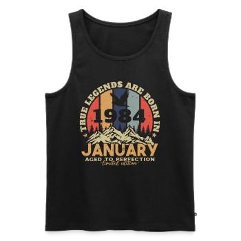 Geburtstagsgeschenke, geboren im Januar 1984 - Männer Premium Bio Tank Top - Schwarz - Vorne - Michal (187cm)