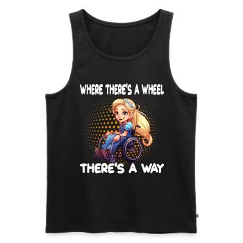 Where There's A Wheel There's A Way - Männer Premium Bio Tank Top - Schwarz - Vorne - Michal (187cm)