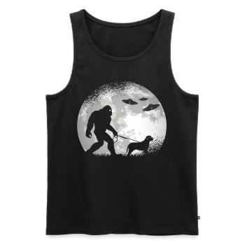 Bigfoot Dog Night Walk Alien Invasion - Männer Premium Bio Tank Top - Schwarz - Vorne - AI Model Male 178 light (178cm)
