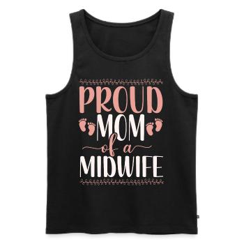 Infirmière Sage-femme Accoucheuse Maman - Débardeur bio Premium Homme - noir - Devant - Michal (187cm)