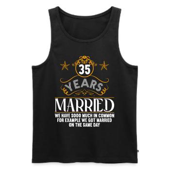 Wir haben viel gemeinsam 35.Hochzeitstag - Männer Premium Bio Tank Top - Schwarz - Vorne - Michal (187cm)
