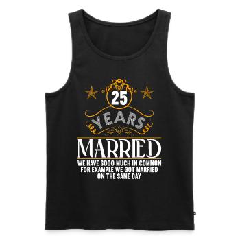 We have a lot in common 25th wedding anniversary - Men's Premium Organic Tank Top - black - Front - Michal (187cm)