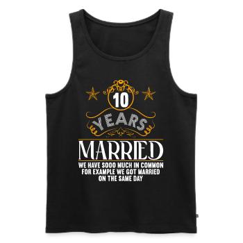 Nous avons beaucoup en commun 10e anniversaire de mariage - Débardeur bio Premium Homme - noir - Devant - Michal (187cm)