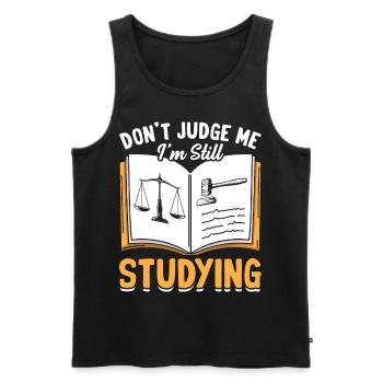 Funny law student law school - Men's Premium Organic Tank Top - black - Front - AI Model Male 178 light (178cm)