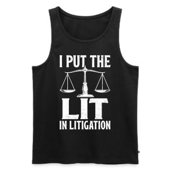 Funny law student law school - Men's Premium Organic Tank Top - black - Front - Michal (187cm)