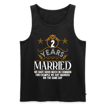 We have a lot in common 2nd wedding anniversary - Men's Premium Organic Tank Top - black - Front - Michal (187cm)