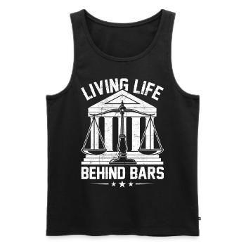 Funny Law Student Law School Future Juris - Men's Premium Organic Tank Top - black - Front - Michal (187cm)