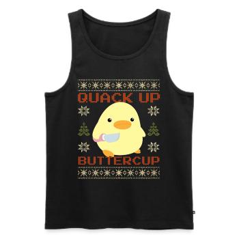 Duck With Knife Meme - Quack Up Ugly Christmas - Men's Premium Organic Tank Top - black - Front - AI Model Male 178 light (178cm)