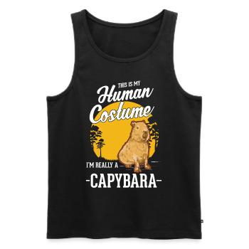 Capybara Human Costume Wasserschwein Capibara - Men's Premium Organic Tank Top - black - Front - AI Model Male 178 light (178cm)