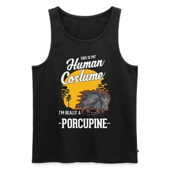 Déguisement humain de porc-épic Halloween - Débardeur bio Premium Homme - noir - Devant - Michal (187cm)