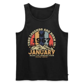 Geburtstagsgeschenke, geboren im Januar 1967 - Männer Premium Bio Tank Top - Schwarz - Vorne - Michal (187cm)
