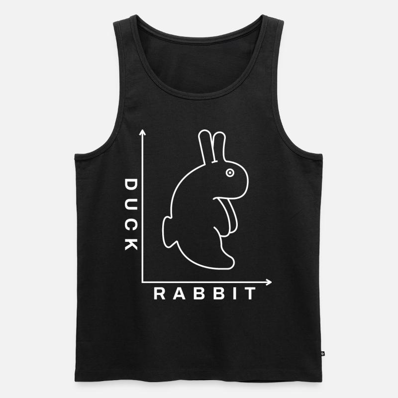 Rabbit Duck Illusion - Männer Premium Bio Tank Top - Schwarz