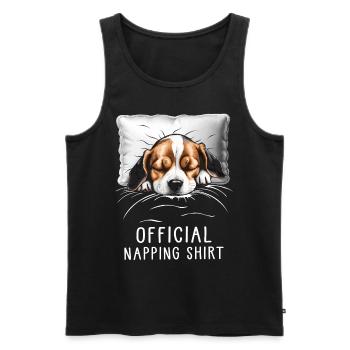Beagle Chemise de sieste officielle - Débardeur bio Premium Homme - noir - Devant - Michal (187cm)