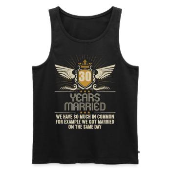 Wir haben viel gemeinsam 30.Hochzeitstag - Männer Premium Bio Tank Top - Schwarz - Vorne - Michal (187cm)
