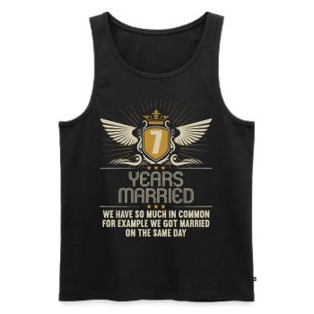 We have a lot in common 7th wedding anniversary - Men's Premium Organic Tank Top - black - Front - Michal (187cm)