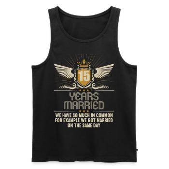 We have a lot in common 15th wedding anniversary - Men's Premium Organic Tank Top - black - Front - Michal (187cm)