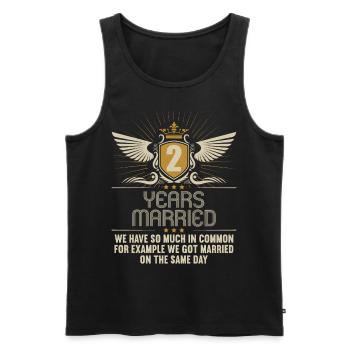 We have a lot in common 2nd wedding anniversary - Men's Premium Organic Tank Top - black - Front - Michal (187cm)