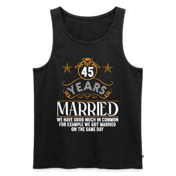 Nous avons beaucoup en commun 45e anniversaire de mariage - Débardeur bio Premium Homme - noir - Devant - Michal (187cm)
