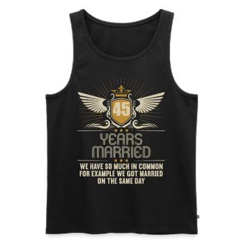 Nous avons beaucoup en commun 45e anniversaire de mariage - Débardeur bio Premium Homme - noir - Devant - Michal (187cm)