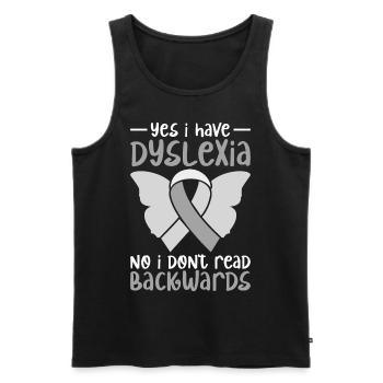 Dyslexia Awareness - Men's Premium Organic Tank Top - black - Front - Michal (187cm)