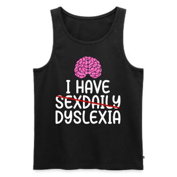 Lustige Legasthenie Bewusstsein Legastheniker - Männer Premium Bio Tank Top - Schwarz - Vorne - Michal (187cm)