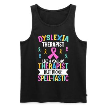 Dyslexia Awareness - Men's Premium Organic Tank Top - black - Front - Michal (187cm)