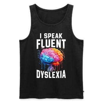 Funny Dyslexia Awareness Dyslexic - Men's Premium Organic Tank Top - black - Front - Michal (187cm)